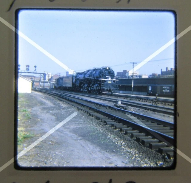 Original '69 Kodachrome Slide C&O Chesapeake Ohio 1604 Steam Loco pushed    W1A9