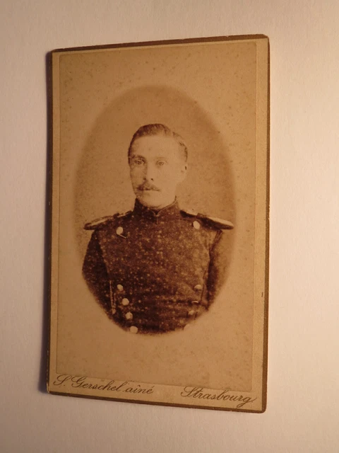 Offizier Soldat in Uniform / CDV S. Gerschel aine Strasbourg Strassburg