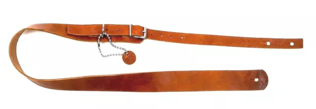 Extra Long Guitar Strap 58"-68" Tan Saddle Genuine Leather 1 3/4" With Buckle