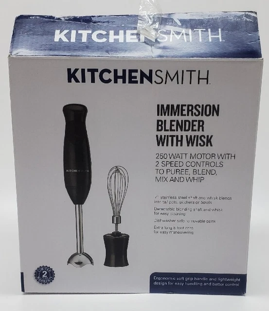 KITCHENSMITH 2 SPEED Electric Immersion Blender with Wisk Black Barely