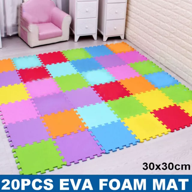 10 Large Soft Foam EVA Kids Floor Mats Jigsaw Tiles Interlocking Garden Play Mat