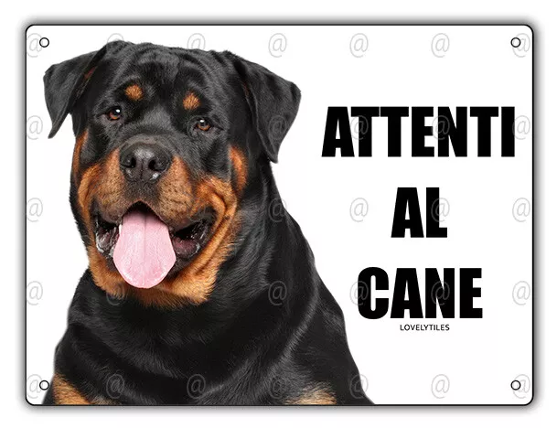 Cartello Attenti al cane Rottweiler metallo pvc targa