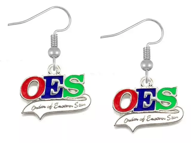 OES  Order of the Eastern Star Earrings (Silvertone)