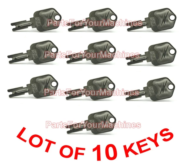 10 POLLAK KEYS For Ignition Switch, Forklifts, Yale, Daewoo, Clark