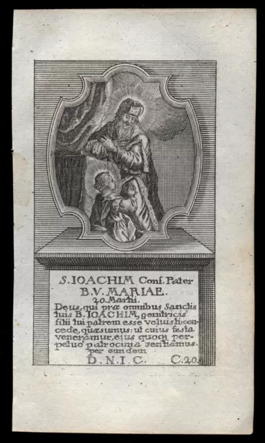 santino incisione 1700 S.GIOACCHINO padre di MARIA SS.
