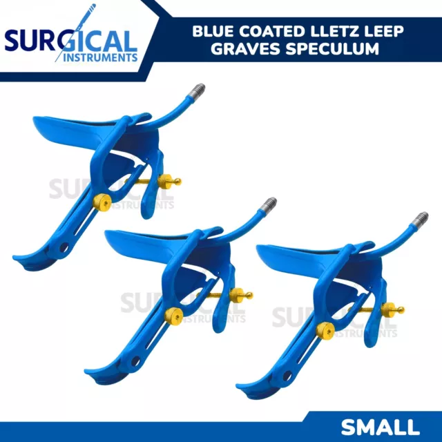 3 Pcs LLETZ LEEP Graves Vaginal Speculum Small Gynecology Blue German Grade