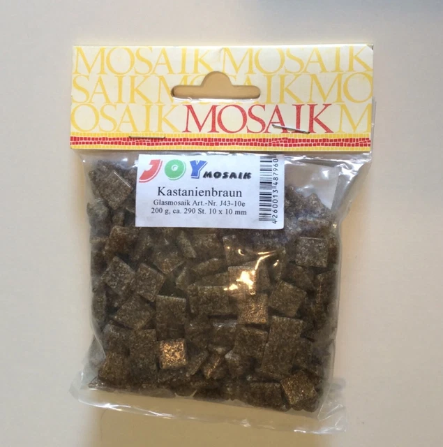 Mosaik Joy-Glas Kastanienbraun, 10x10x4 mm, 1 Beutel - 200 g (ca. 290 Steine)