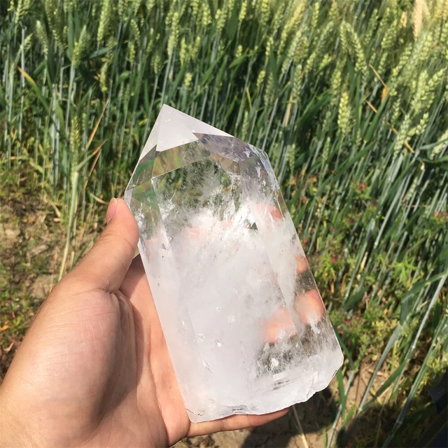 2.7LB Quality! Natural Clear Quartz Crystal Obelisk high-quality wand point 11