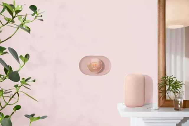 **NEW** Google Nest Smart Programmable Wi-Fi Thermostat - Fog with TRIM PLATE