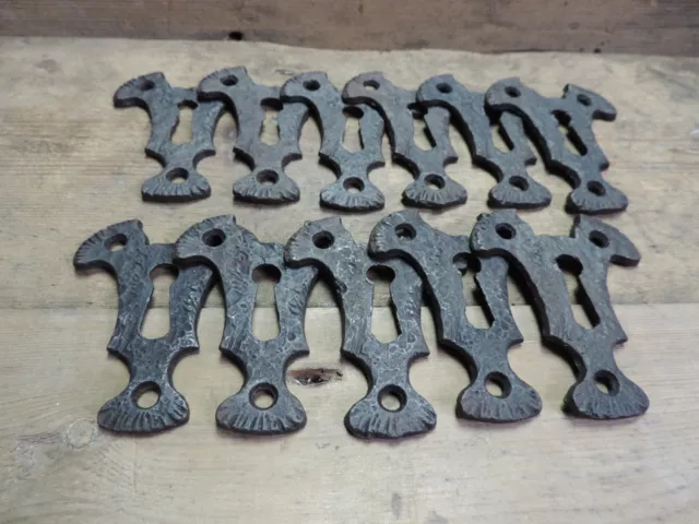 Original Victorian Antique Arts & Crafts Cast Iron Escutcheon Key Holes (AC1)