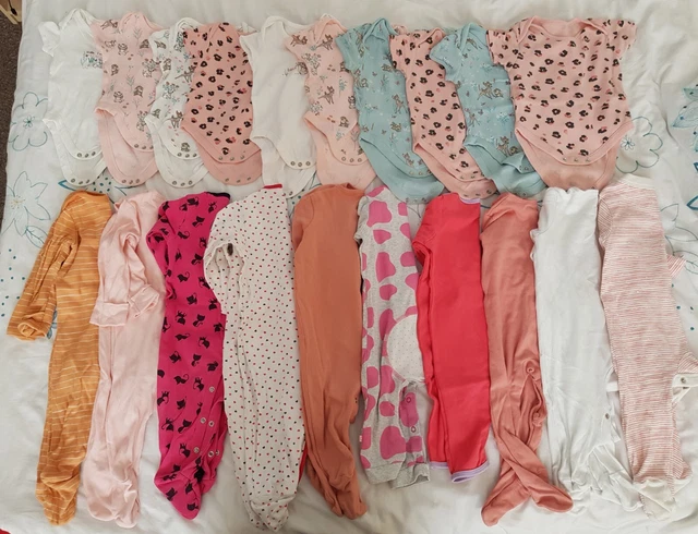 Baby Girls Clothes Bundle Age 6-9 Months Bodysuit Vests Babygrow x20