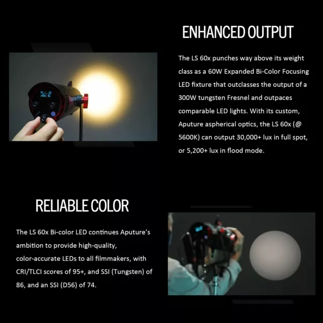 Luz de video LED bicolor Aputure LS 60X 2700K-6500K para fotografía + softbox 3