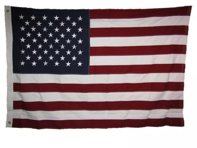 6X10 ft USA American 50 Star 100% Cotton Flag 6'x10' Banner Grommets Embroidered