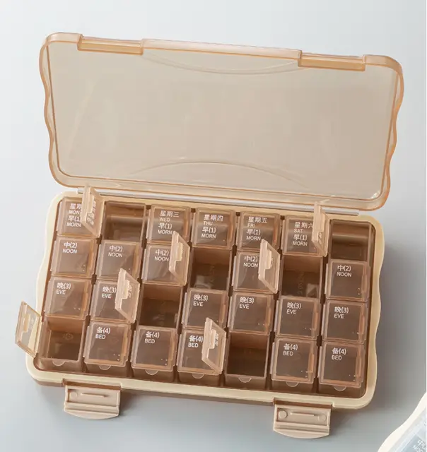 Weekly Storage Container Organizer Pill Box Dispenser 7 Day Medicine Tablet Case