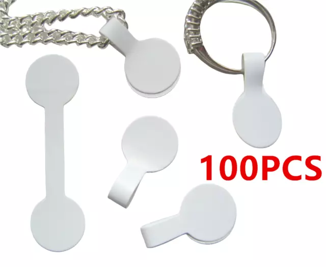 100X White Jewellery Finding Paper Price Tags Labels Stickers For Necklace Ring