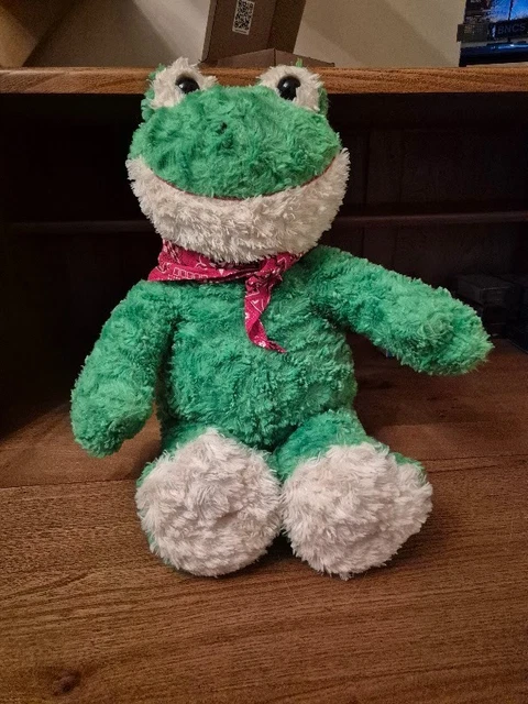 Red Frog Menu VINTAGE RETIRED BUILD A Bear Workshop Green Frog with removable red ...