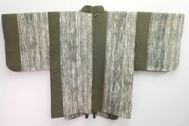 8316C3 Silk Vintage Japanese Kimono Haori Jacket Stripes