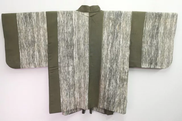 8316C3 Silk Vintage Japanese Kimono Haori Jacket Stripes