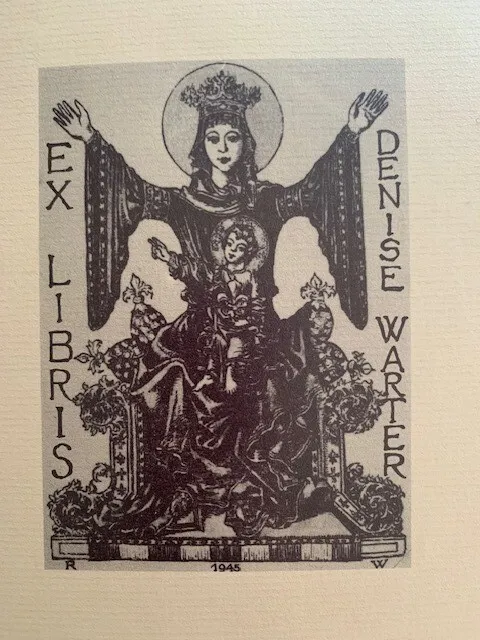 Ex-libris Alsace Robert WARTER for Warter Denise, 120 x 87mm