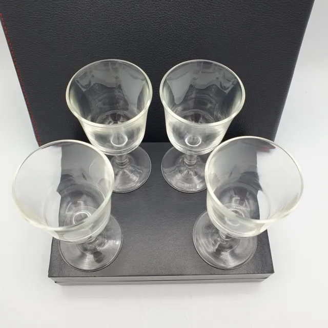 Vintage French tiny wine glasses Copitas or dessert wine glass clear 9.5cm x 4 3