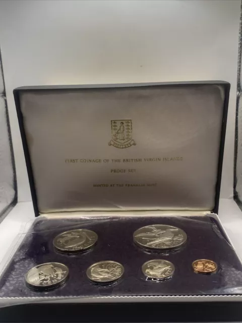 1973 First Coinage of The British Virgin Islands Coin Proof Set Franklin Mint