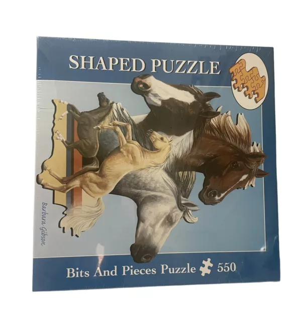 New Bits & Pieces Shaped Jigsaw Puzzle Horse Show 550 Piece Barbara Gibson 2004