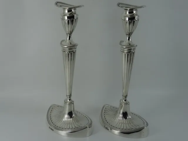 Large Edwardian Solid Sterling Silver Pair Of Candlesticks Sheffield 1904 1428G 2