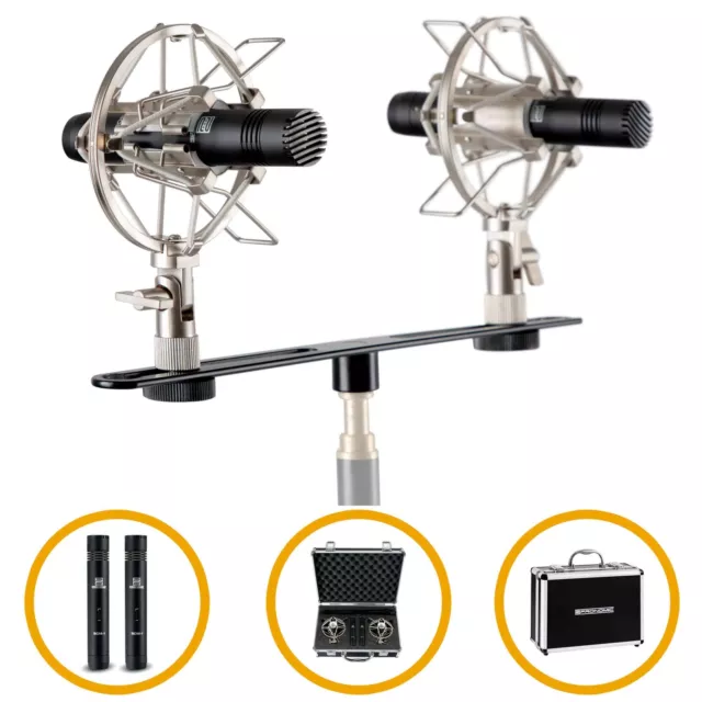 Set Paire de Microphones Condensateur à Petites Membarnes avec d'Accessoires