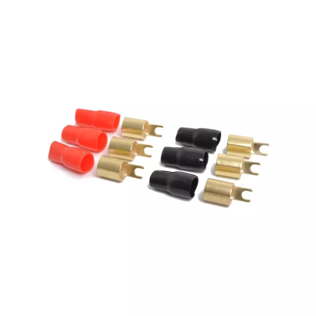 3 Pairs Speaker Wire Connectors Spade 0ga Terminal Gauge Refit