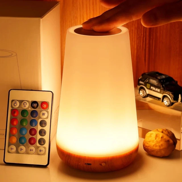13 COLOR CHANGING Night Light RGB Remote Control Touch Dimmable Lamp ...