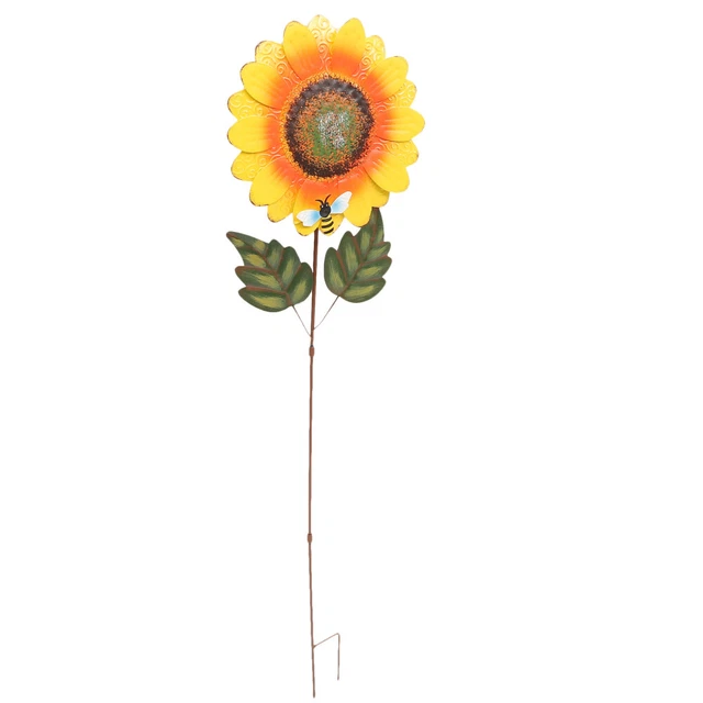 Set Di 3 Gloriosi Paletti Per Piante In Metallo A Forma Di Girasole