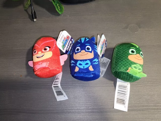 New PJ Masks Mini Plush Pod Pals 3" Set of 3 Stuffed Toys Gekko Owlette Catboy