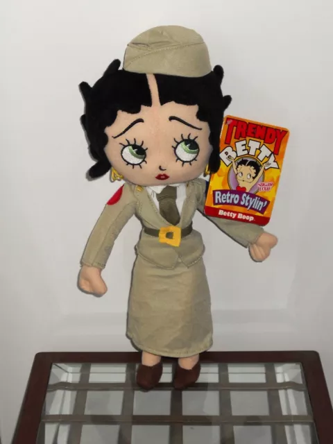 Betty Boop 1940'S Retro Army Corps Uniform Military Sugar Loaf Doll Plush Nwt