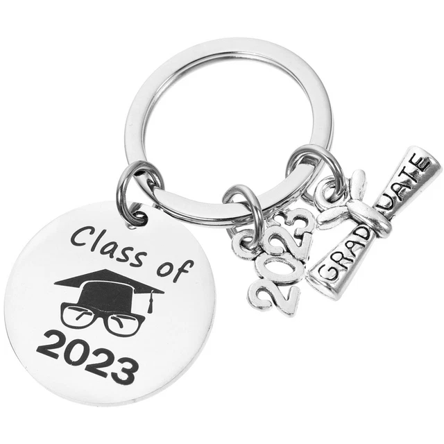 2 PCS Trousseau Académique Porte-clés En Métal Pendentif En Acier Inoxydable 7