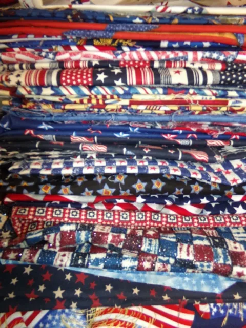 USA Patriotic Americana Cotton quilt FABRIC U-Pick stars stripe 1/2 yd BTHY