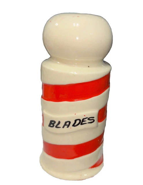 VINTAGE CERAMIC BARBER Shop Pole Razor Blade Disposal Container With ...