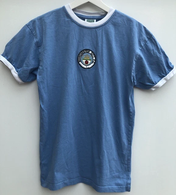 Maillot Manchester City Vintage 1969-1970 – Réplique Score Draw, Taille XL, Extérieur
