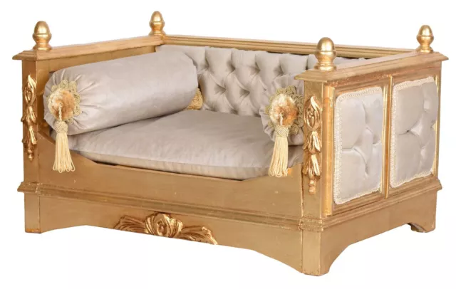 Luxe Lit pour Chien Baroque Place à Dormir Canapé Antique de Chat Katzensofa Or
