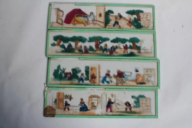 MC1/D3) Lot 6 plaques en verre pour lanterne magique Le MC1/D3) Lot 6 plaques en verre pour lanterne magique Le