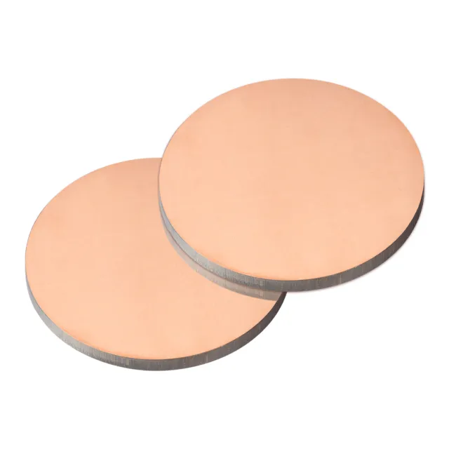 Pure Copper Sheet, 2pcs 1 3/16" x 0.16" 6 Gauge T2 Copper Metal Round Plate
