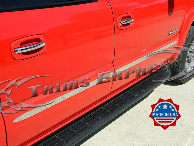 4-Piece Chrome Flat Body Side Molding For 2007-2014 Chevy Suburban/Avalanche - 1.5" Stainless Steel