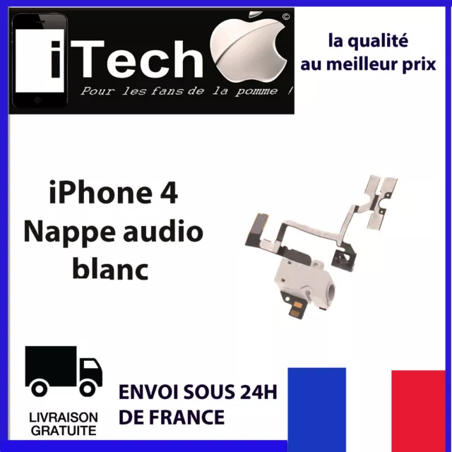 Nappe Prise Jack Audio + Volume + Vibreur Pour Iphone 4 Blanc
