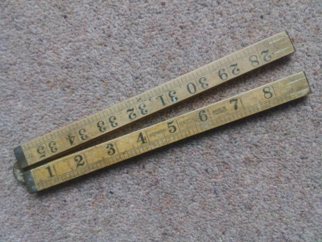 Vintage RABONE no 1167 Folding Rule, 36"/ 1yard Boxwood Made in England