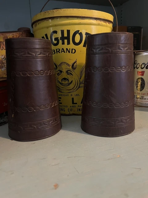 Western Americana Ranch Vintage Bronc Cowboy Action LEATHER ROPING CUFFS, USA