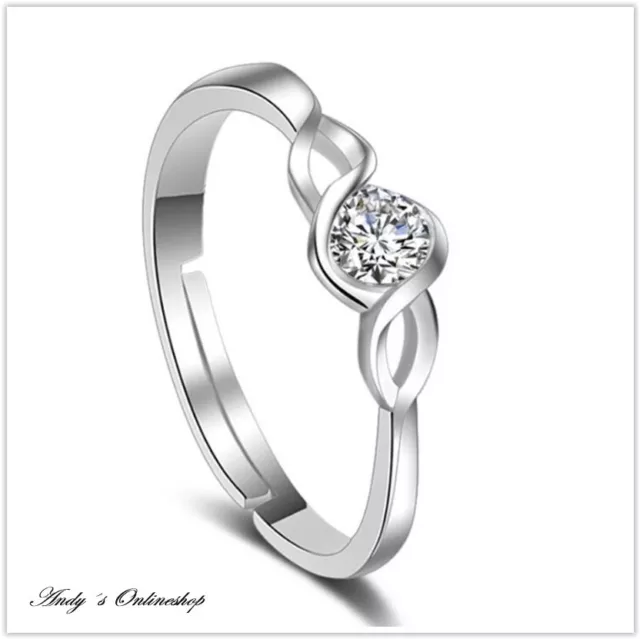 Damenring Herz mit Zirkonia Ring größenverstellbar Damen Silber 925 Geschenk