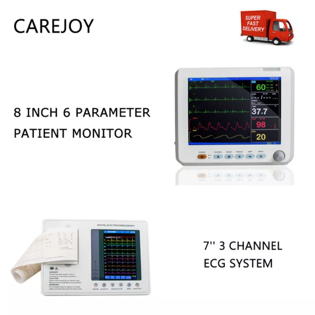 Carejoy 3-channel 12lead Electrocardiograph&Patient Monitor 6 parameter ECG