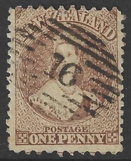 NEW ZEALAND 1871 1d P.10*12 1/2, used'16' cancel. SG 128.