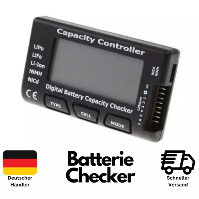 Batterie Akku Kapazität Spannung Digital Checker Li-Ion NiMH Nicd LiPo Tester