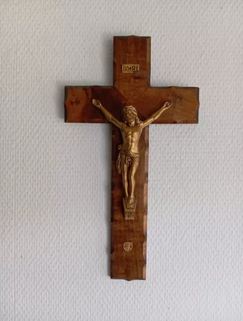 Crucifix Jesus Christ En Bois Inri 30x16cm Sir De Lourdes
