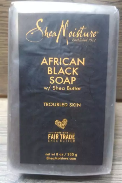 Shea Moisture AFRICAN BLACK SOAP With Shea Butter, 8 oz/230g,